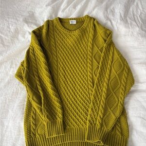 Aritzia Olive Cable Knit Sweater